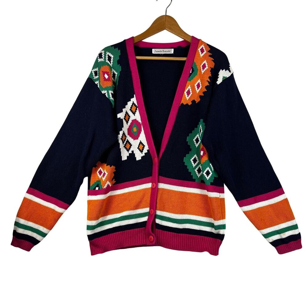 Amanda Braendel Vintage Cardigan Women’s SZ LG Southwestern Cotton Oversized
